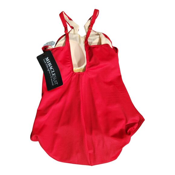 Miraclesuit Aphrodite Cayenne Red One Piece Swimsuit Women's Plus Size 16 NWT - Picture 5 of 9